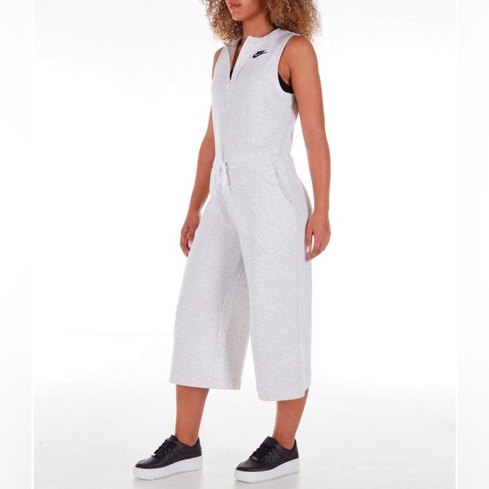 Women's Grey Cotton Nike Sportswear Club Jumpsuit Romper